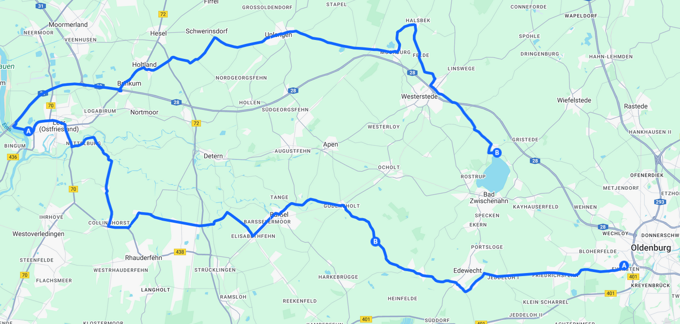 07.09.25 Oldtimer Ausfahrt Karte nach Leer